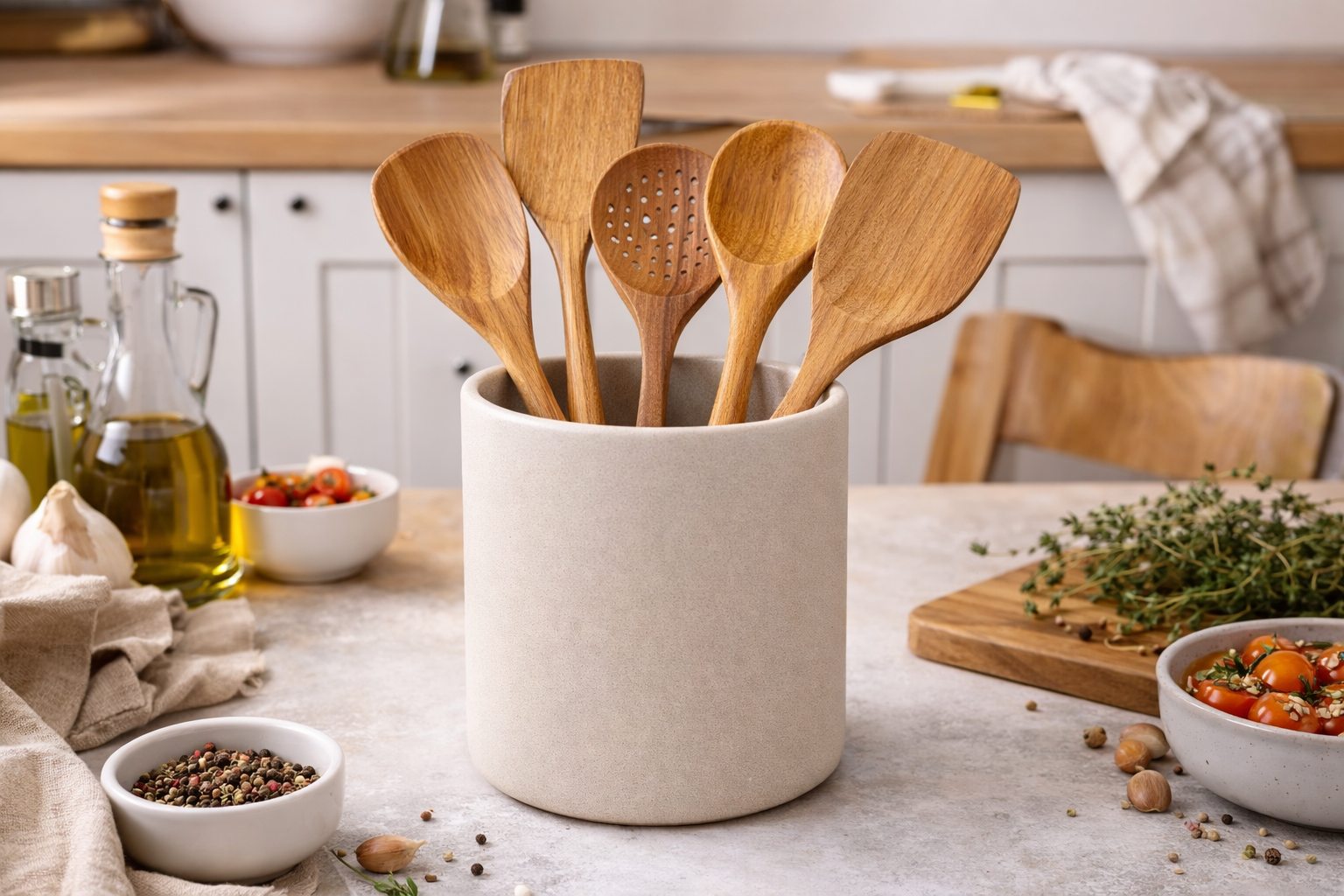 Handmade Olive Wood Utensil Set 10 pcs, Wooden Utensils for Cooking, Kitchen Utensils Set, Wood Utensils, Cooking Utensils